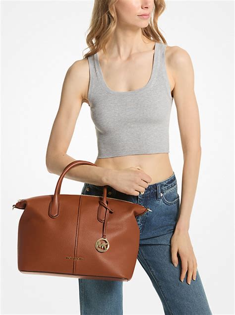 michael kors chantel|hyde large pebbled leather satchel.